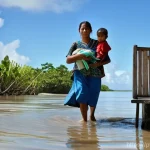 Home 22 투발루 기후 변화 영향 - **Prompt 1: Tuvalu's Daily Resilience Against Rising Tides**
An intricately detailed image captu...
