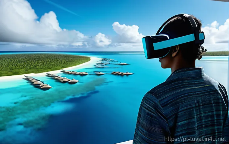 투발루 기후 변화 영향 - **Prompt 1: Tuvalu's Daily Resilience Against Rising Tides**
    An intricately detailed image captu...